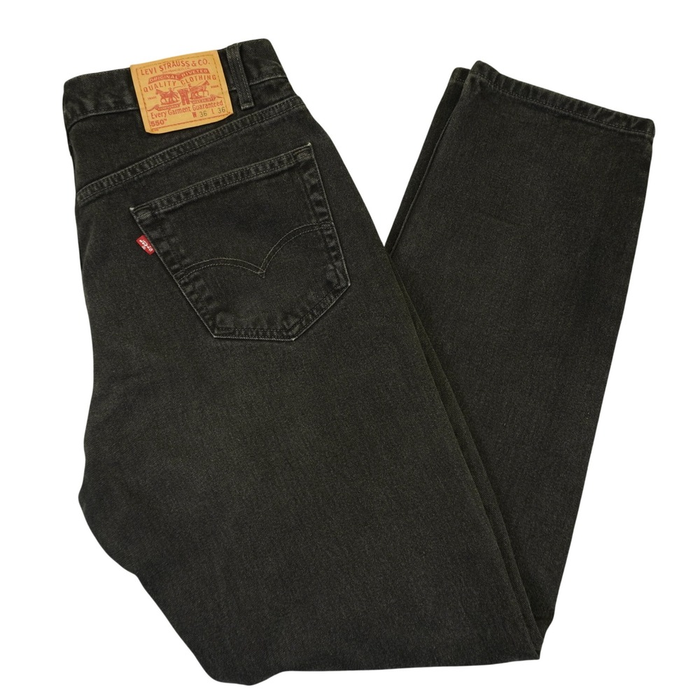 Vintage Levi's 550 Jeans Mens 36x36 (Fit 36x34) Black Relaxed Fit Tapered Denim